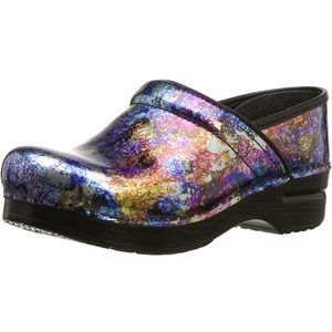 Dansko Clogs 38 Metallic Wash Patent 7.5 8